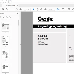 Genie Z-45/25 Z-45/25J Betjeningsvejledning 1258826DA PDF