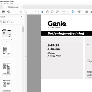 Genie Z-45/25 Z-45/25J Betjeningsvejledning 133543DA PDF