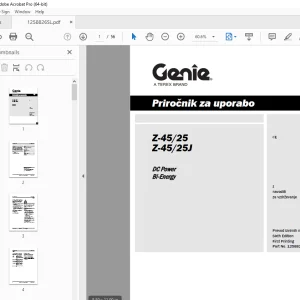 Genie Z-45/25 Z-45/25J DC Power Bi-Energy Priročnik za uporabo 1258826SL PDF