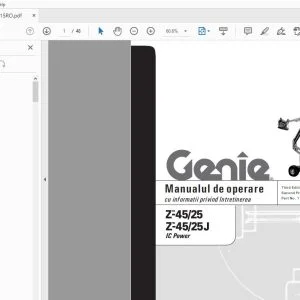 Genie Z-45/25 Z-45/25J IC Power cu informatii privind întretinerea Manualul de operare 110015RO