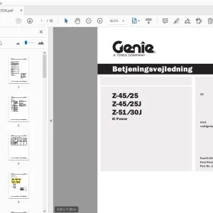 Genie Z-45/25 Z-45/25J Z-51/30J IC Power Betjeningsvejledning 114340DA - PDF DOWNLOAD
