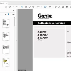 Genie Z-45/25 Z-45/25J Z-51/30J IC Power Betjeningsvejledning 133540da - PDF