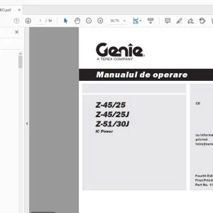 Genie Z-45/25 Z-45/25J Z-51/30J IC Power Manualul de operare 114340RO - PDF DOWNLOAD