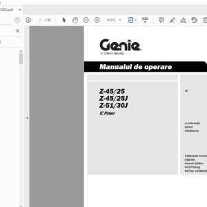 Genie Z-45/25 Z-45/25J Z-51/30J IC Power Manualul de operare 1258825RO - PDF DOWNLOAD