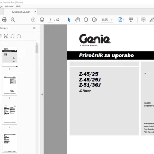 Genie Z-45/25 Z-45/25J Z-51/30J Priročnik za uporabo 1258825SL PDF