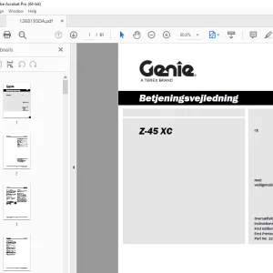 Genie Z-45 XC Betjeningsvejledning 1268193GTDA - PDF DOWNLOAD