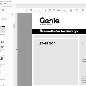 Genie Z-45 XC Üzemeltetői kézikönyv 1268193HUGT - PDF DOWNLOAD