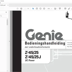 Genie Z-45/25 Z-45/25J Bedieningshandleiding 110016DU - PDF DOWNLOAD
