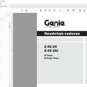 Genie Z-45/25 Z-45/25J DC Power Bi-Energy Power Naudotojo vadovas - PDF DOWNLOAD