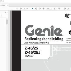 Genie Z-45/25 Z-45/25J IC Power Bedieningshandleiding 110015DU - PDF DOWNLOAD