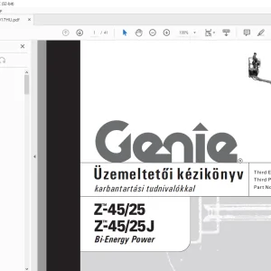 Genie Z-45/25 Z-45/25J Üzemeltetői kézikönyv 110017HU - PDF