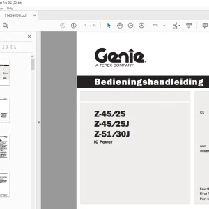 Genie Z-45/25 Z-45/25J Z-51/30J IC Power Bedieningshandleiding 114340DU -  PDF DOWNLOAD