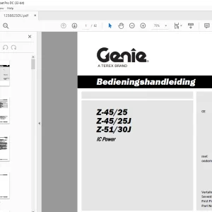 Genie Z-45/25 Z-45/25J Z-51/30J IC Power Bedieningshandleiding 1258825DU PDF