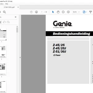 Genie Z-45/25 Z-45/25J Z-51/30J IC Power Bedieningshandleiding 219413DU PDF