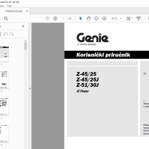 Genie Z-45/25 Z-45/25J Z-51/30J IC Power Korisnički Priručnik 1258825HZ PDF
