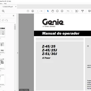 Genie Z-45/25 Z-45/25J Z-51/30J IC Power Manual do Operador 1258825PB PDF