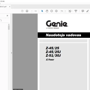 Genie Z-45/25 Z-45/25J Z-51/30J IC Power Naudotojo vadovas 1258825LT - PDF