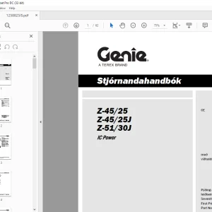 Genie Z-45/25 Z-45/25J Z-51/30J IC Power Stjórnandahandbók 1258825IS - PDF DOWNLOAD