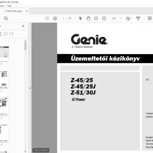 Genie Z-45/25 Z-45/25J Z-51/30J IC Power Üzemeltetői kézikönyv 219413HU PDF