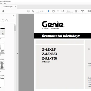 Genie Z-45/25 Z-45/25J Z-51/30J Üzemeltetői kézikönyv 133540HU - PDF