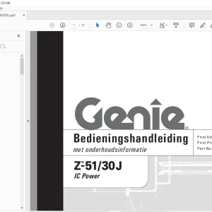 Genie Z-51/30J IC Bedieningshandleiding 97900DU -  PDF DOWNLOAD