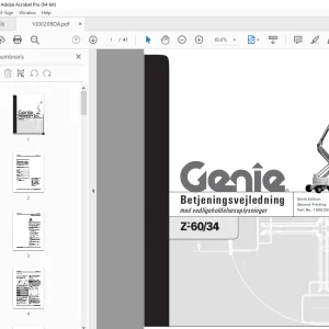 Genie Z-60/34 Betjeningsvejledning 1000209DA PDF