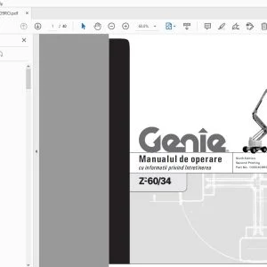 Genie Z-60/34 cu informatii privind întretinerea Manualul de operare 1000209RO - PDF