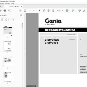 Genie Z-60/37DC Z-60/37FE Betjeningsvejledning 1270491DA - PDF DOWNLOAD