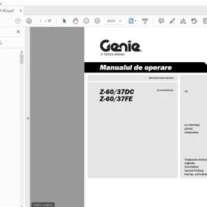 Genie Z-60/37DC Z-60/37FE Manualul de operare 1270491RO - PDF DOWNLOAD