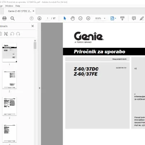 Genie Z-60/37DC Z-60/37FE Priročnik za uporabo 1270491SL PDF
