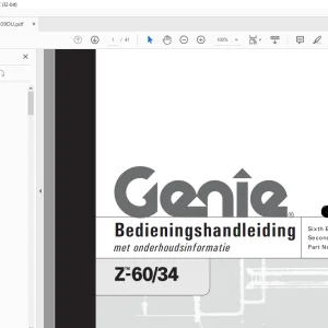 Genie Z-60/34 Bedieningshandleiding 1000209DU - PDF DOWNLOAD