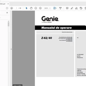 Genie Z-62/40 Manualul de operare 1257653RO - PDF DOWNLOAD
