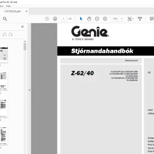 Genie Z-62/40 Stjórnandahandbók 1257653IS - PDF DOWNLOAD