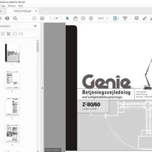 Genie Z-80/60 Betjeningsvejledning 1000237DA PDF