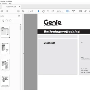 Genie Z-80/60 Betjeningsvejledning 133094DA - PDF DOWNLOAD 