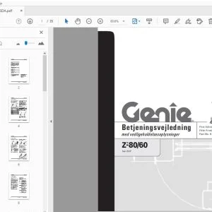 Genie Z-80/60 Betjeningsvejledning 82258DA -  PDF DOWNLOAD 