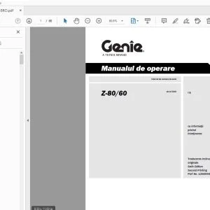 Genie Z-80/60 Manualul de operare 1258948RO - PDF DOWNLOAD