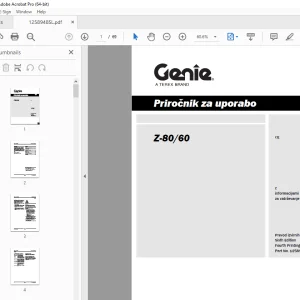 Genie Z-80/60 Priročnik za uporabo 1258948SL - PDF DOWNLOAD