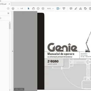 Genie Z-80/60 cu informaţii privind întreţinerea Manualul de operare 1000237RO - PDF