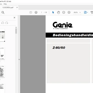 Genie Z-8060 Bedieningshandleiding 133539DU - PDF DOWNLOAD