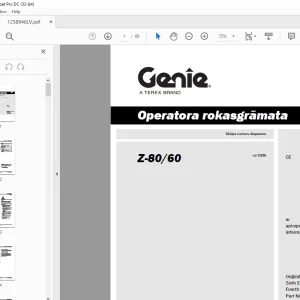 Genie Z-80/60 Operatora rokasgrāmata 1258948LV - PDF DOWNLOAD