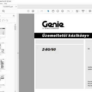 Genie Z-80/60 Üzemeltetői kézikönyv - PDF DOWNLOAD