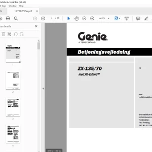 Genie ZX-135/70 med Jib-Extend™ Betjeningsvejledning 1272823DAGT PDF