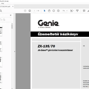 Genie ZX-135/70 Jib-Extend gémtoldat-hosszabbítással Üzemeltetői kézikönyv 1272823