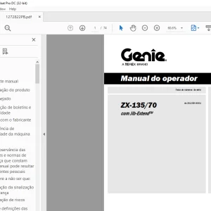 Genie ZX-135/70 com Jib-ExtendTM Manual do operador 1272822PBGT PDF