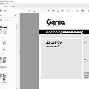 Genie ZX-135/70 met Jib-ExtendTM Bedieningshandleiding 1272823 - PDF
