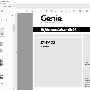 Genie Z®-34/22 IC Power Stjórnandahandbók 1258815ISGT - PDF DOWNLOAD