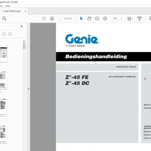 Genie Z®-45 FE Z®-45 DC Bedieningshandleiding 1294784DUGT -  PDF DOWNLOAD