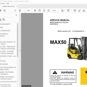 Hamech Forklift MAX50 Gasoline & LPG G15/18/20(A)(S)HT-20 Service Manual PDF
