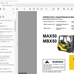 Hamech Forklift MAX50 MBX50 Operation & Maintenance Manual PDF